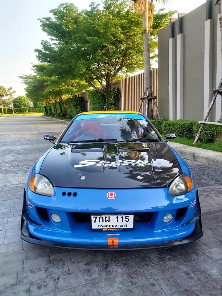 Honda Crx Delsol ปี 92 สีฟ้า เหลือง spoon