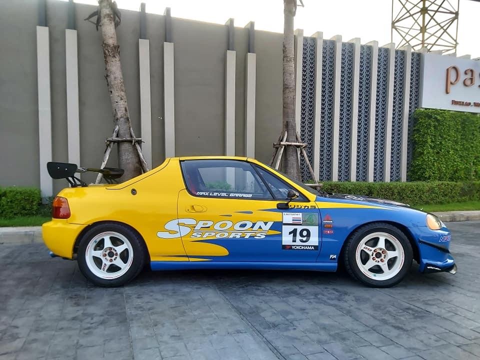 Honda Crx Delsol ปี 92 สีฟ้า เหลือง spoon