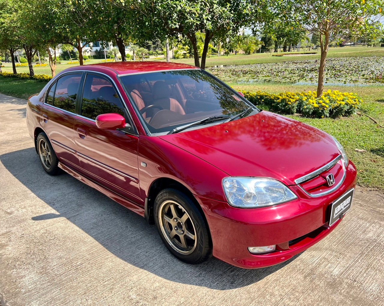 2004 Honda Civic ES (Dimension) สีแดง